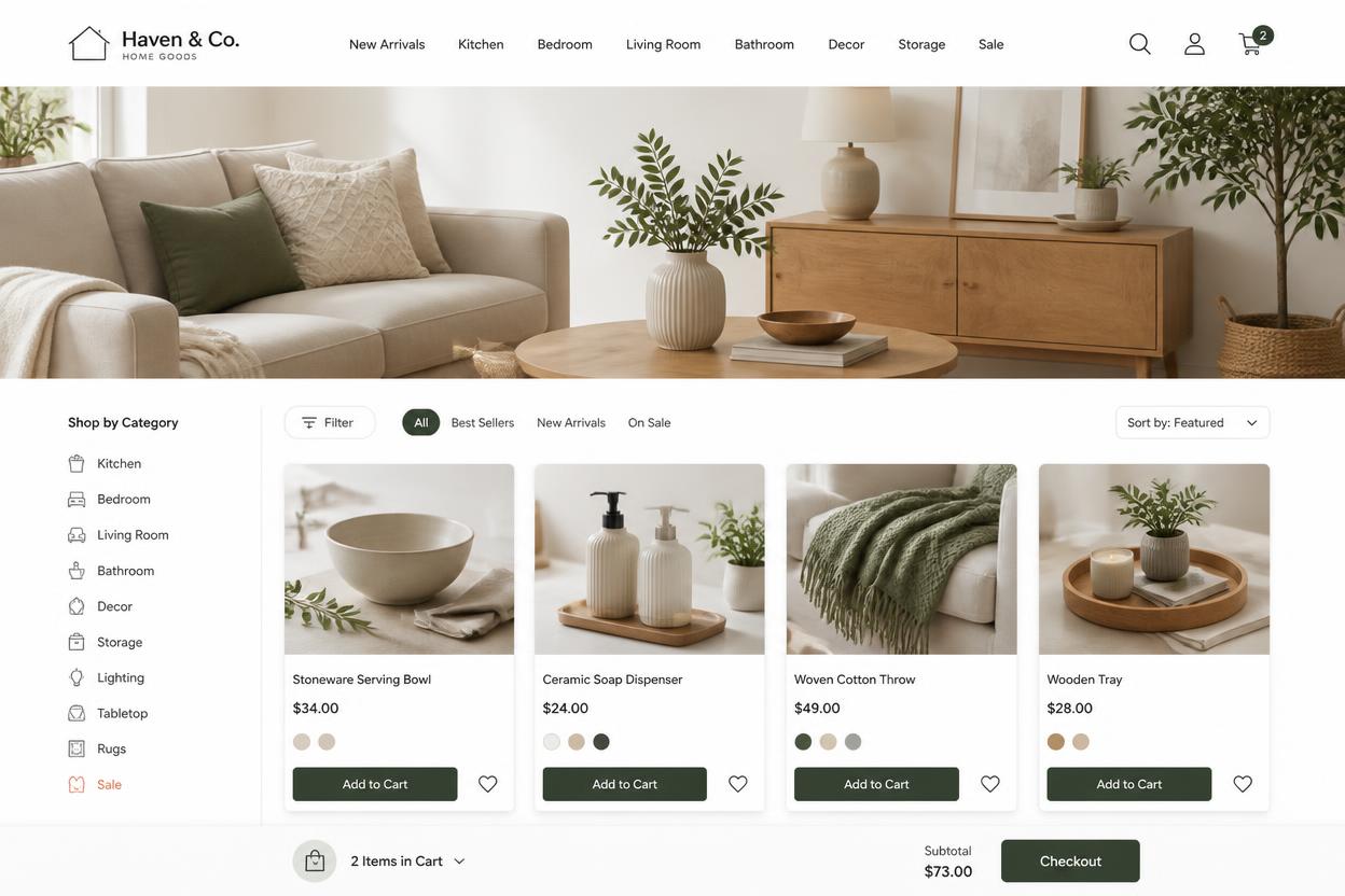 Haven & Co. — a Shopify store we designed and built